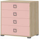 Kids Chest of Drawers Beech-Jasmine with 4 Drawers 84x89x56cm