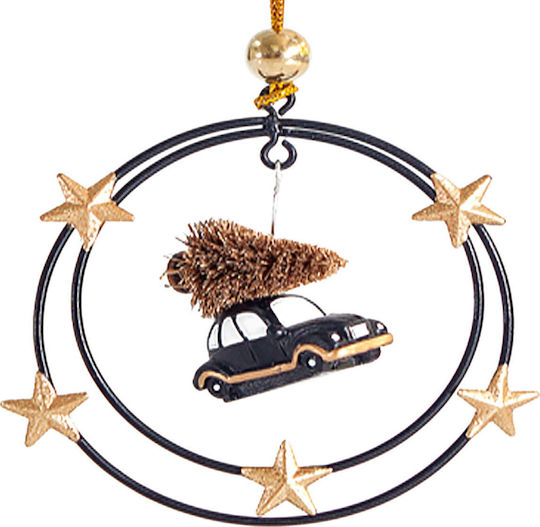 Hanging Ornament Car Metallic Black 9x9cm