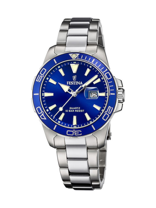 Festina Ρολόι Μπαταρίας με Μεταλλικό Μπρασελέ