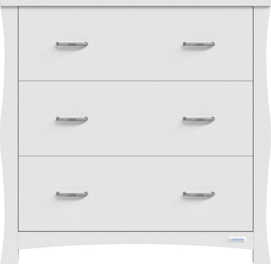 London Baby Dresser with 3 Drawers White 94x51x102cm