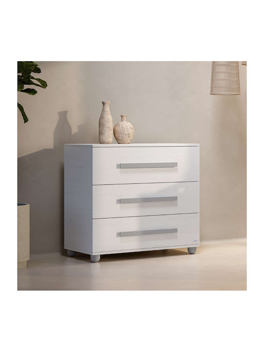 Smart Baby Dresser with 3 Drawers White 94x51x88cm