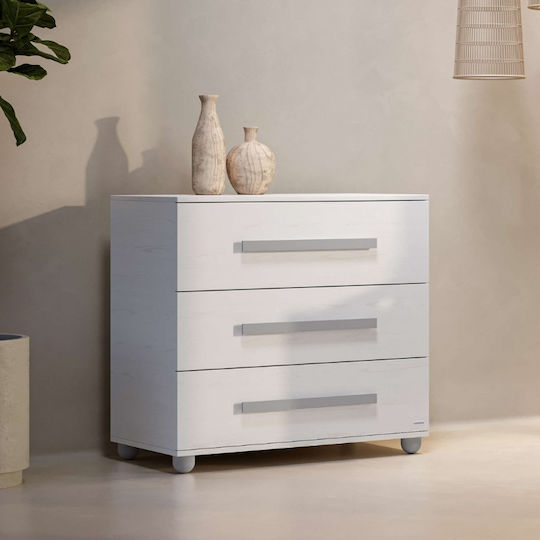 Smart Бебешка гардероб с 3 чекмеджета Бял 94x51x88см