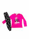 Minerva Kids' Pajamas Winter Fuchsia Letters