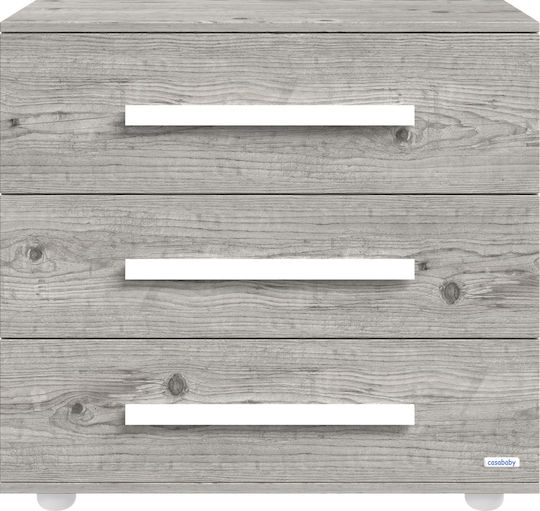 Hugo Baby Dresser with 3 Drawers Gray 94x51x88cm
