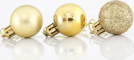Set 24 Kunststoff Goldene Kugeln 3cm