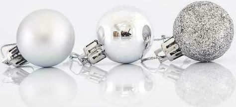 Hanging Ball Ornament Ornament Plastic Silver 3cm Set 24pcs