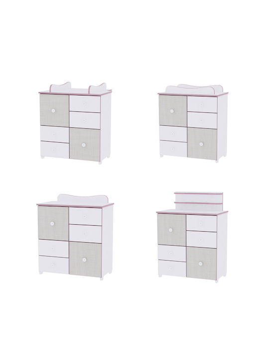 Baby Dresser with 4 Drawers White-Vintage Grey ...