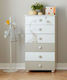 Savana Baby Dresser with 6 Drawers Bianco/Tortora 69x48x126cm