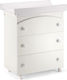 Tris Baby Dresser with 3 Drawers White 76x45x90cm