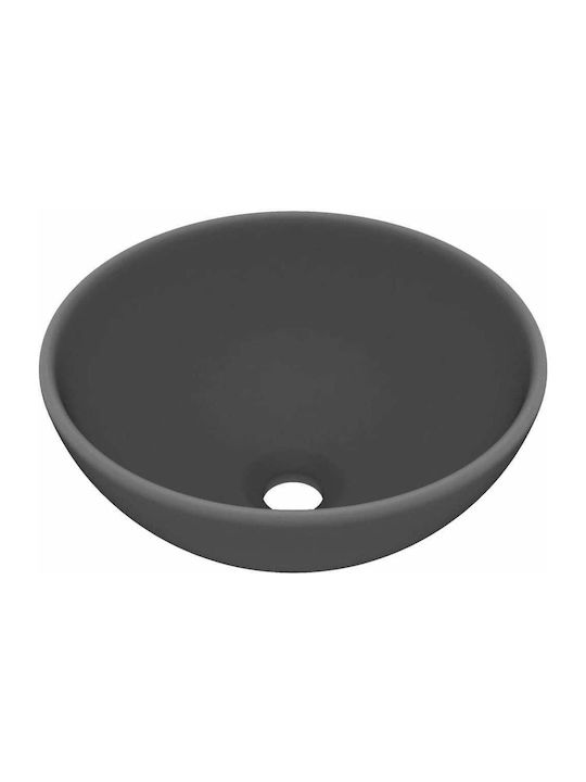 vidaXL Vessel Sink Ceramic 32.5x32.5x14cm Gray