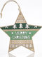 Eurolamp Wood Christmas Decorative Pendant Star 13x23cm Green