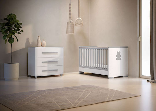 Casababy Smart Baby Furniture Set with Bed and Nursery Drawer White / Gray