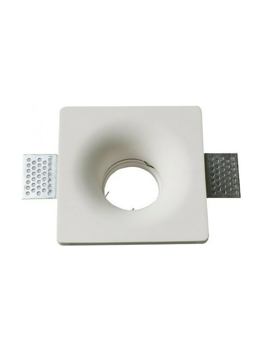 V-TAC Τετράγωνο Γύψινο Πλαίσιο για Σποτ GU10 σε Λευκό χρώμα 12x12cm