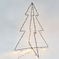 Aca Christmas Decorative Illuminated Metal Tree 85cm IP44 Electric Black