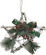 Hanging Ornament Star Wooden Multicolour 20cm Set 2pcs