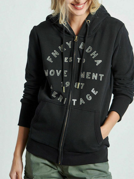 Funky Buddha Women's Hooded Cardigan Black