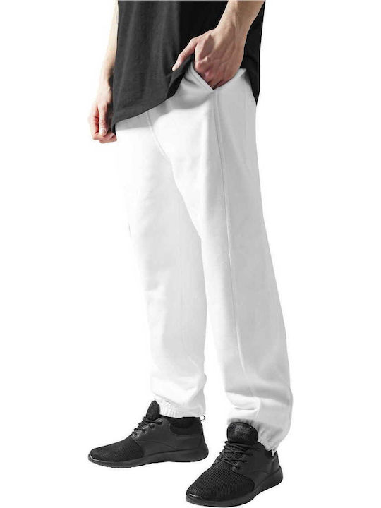 Urban Classics Men's Sweatpants with Rubber White