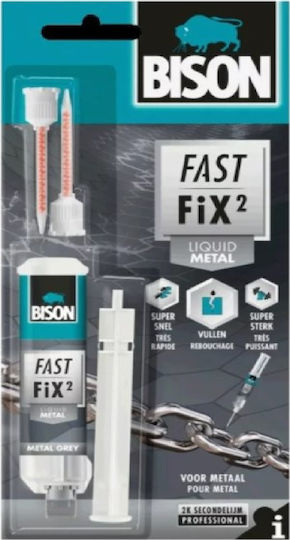 Bison Fast Fix² Течен Лепило за метали 2 Компоненти Сиво 10гр 1бр