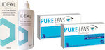Pure Lens Hyalouronic Acid 6 Μηνιαίοι Φακοί Επαφής Υδρογέλης με UV Προστασία & Ideal Unica 380ml