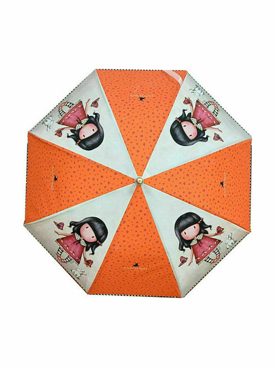Chanos Kids Compact Umbrella Long Poe Gorguss Santoro Time To Fly Orange