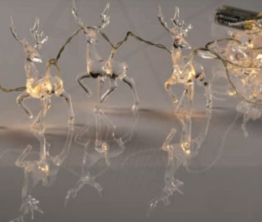 Aca Iluminată De Crăciun Plastică Figurină Ren Transparent Reindeer