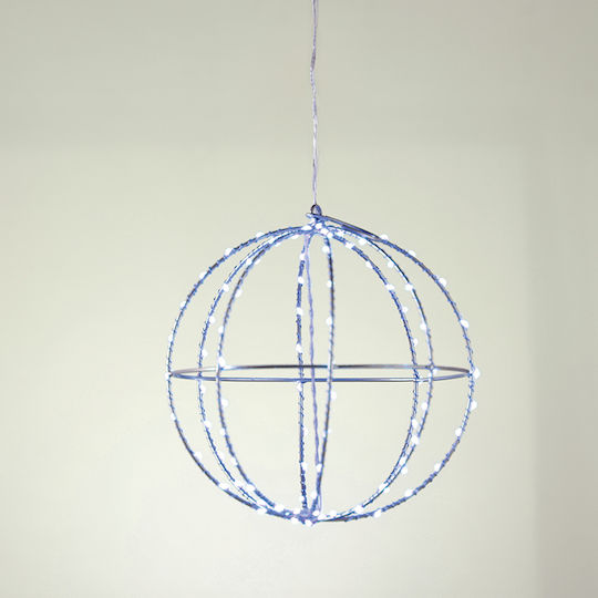 Aca Illuminated Christmas Metal Figure Ball Blue 40x40x40cm