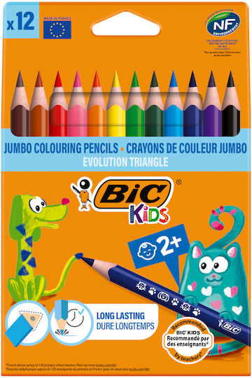 BIC Kids Evolution Triangle Ξυλομπογιές Σετ 12 χρώματα