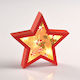 Aca Wood Illuminated Christmas Decorative Desktop Star 22x5x23cm Red