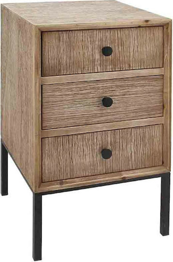 Nachttisch Boho Metall Beige 40x41x68.5cm