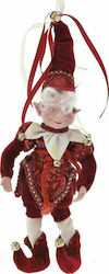 Iliadis Christmas Fabric Elf Figure Burgundy 30cm