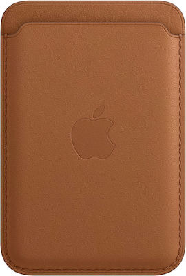 Apple Leather Wallet MagSafe Card Case Saddle Brown