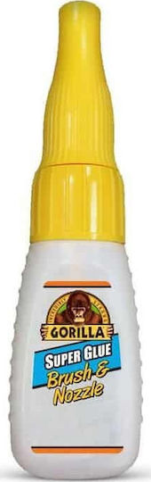 Gorilla Течен Лепило Моментално Brush & Nozzle Цианов акрилен лепило с четка 12гр