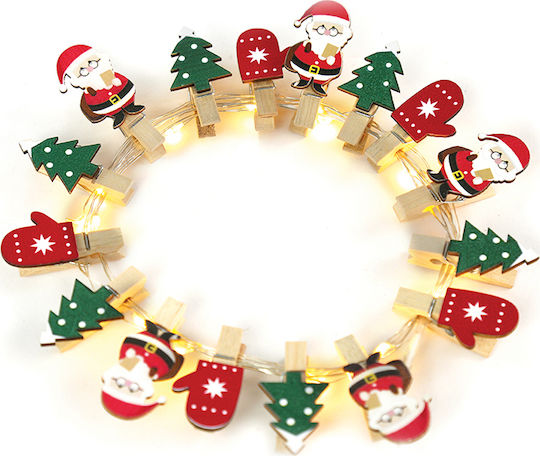 16 Lights LED 1.50m. Warm White Battery in String 1pcs