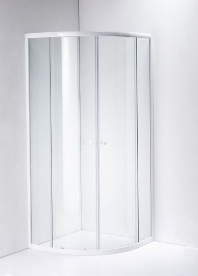 Gloria Bianca Cabinet Duș Semicirculară cu Glisare Ușă 80x80x180cm Alb