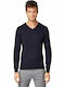 Tom Tailor Men's Long Sleeve Sweater with V-Neck Navy Blue 1012820-13160