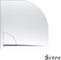 Sirene Flow Ημικυκλική Ακρυλική Ντουζιέρα 80x80cm Λευκή