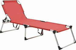 vidaXL Foldable Aluminum Beach Sunbed Red 210x70x39.5cm