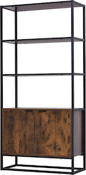 Floor Metal / Chipboard Bookcase Chestnut 76x33x162.5cm