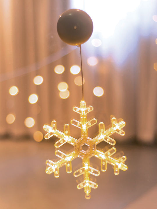 Aca Illuminated Christmas Plastic Figure Flake White 20x20x17cm 4pcs Snowflake