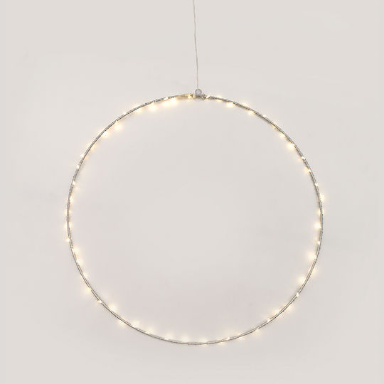 Aca Illuminated Christmas Metal Figure Ball Silver 50x50x50cm
