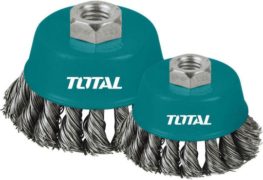 Total TAC32041 Wire Brush Bell with Bristles 100mm Set of 10pcs