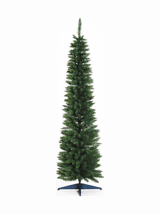 Slimline Christmas Slim Green Tree with Plastic Base H180cm