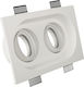 VK Lighting Rechteckig Gips Einbau Spot mit Fassung G53 AR111 Doppelt verstellbar Weiß 40.6x25cm. 1Stück