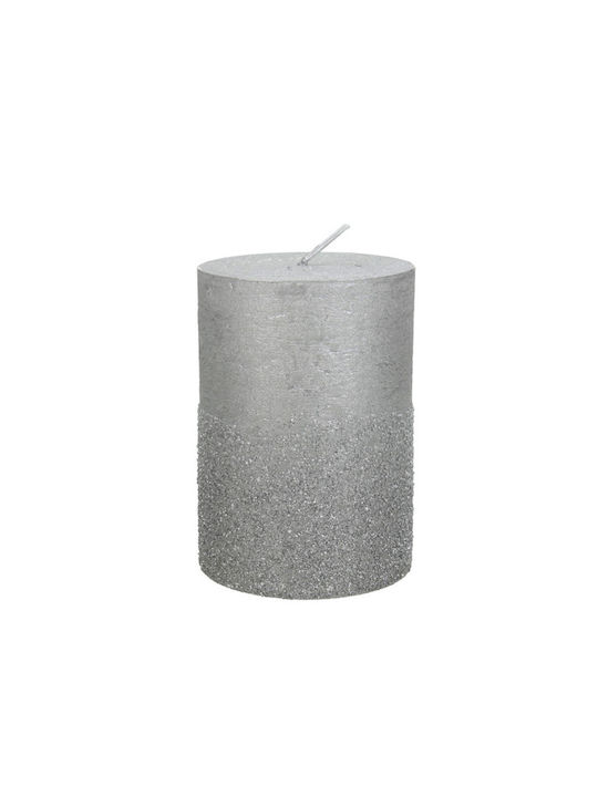 Zaros Decorative Candle Silver 7x10cm 1pcs