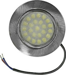 Adeleq Στρογγυλό Πλαστικό Χωνευτό Σποτ με Ενσωματωμένο LED και Φυσικό Λευκό Φως SMD 4W σε Ασημί χρώμα 7x7cm