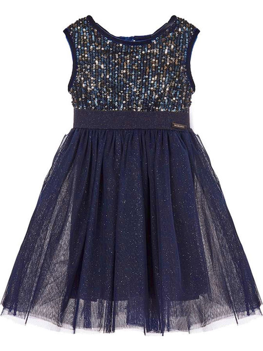 Marasil Παιδικό Φόρεμα Τούλινο Αμάνικο Μπλε