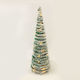 Beleuchtet Weihnachtsdekoration Schneebedeckt Baum Kegel 90cm Batterie Grün Green Rattan Cone Tree With Snow