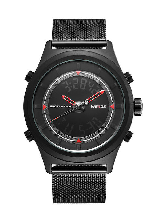 Weide Herrenuhr 44mm Batterie mit Schwarz Metal...