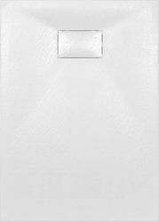 vidaXL Rectangular Acrylic Shower White 100x70x2.6cm