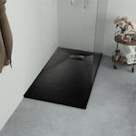 vidaXL Rectangular Acrylic Shower Black 90x70x2.6cm